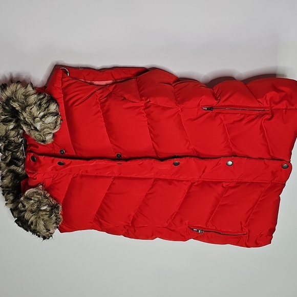 GAP Jackets & Blazers - GAP medium red winter warmth down filled hooded puffer vest